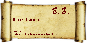 Bing Bence névjegykártya